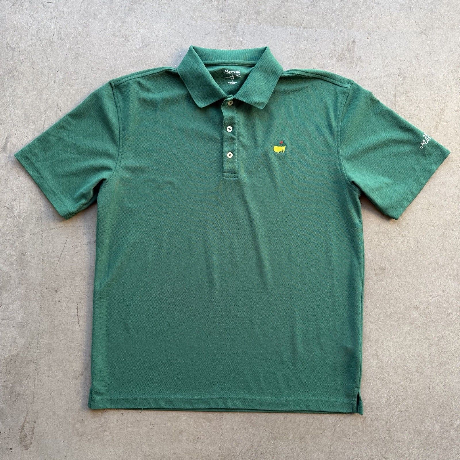 Masters Tech Shirt Mens L Green Pga Golf Augusta National 2015 Masters Polo